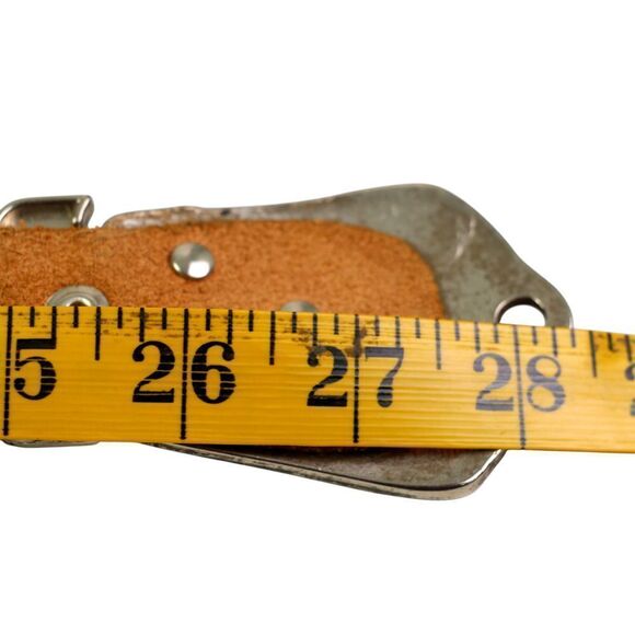 EMBELLISHED WHITE REAL LEATHER METAL 1 1/8"Wd DRESS CASUAL WOMEN'S BELT S (A73 - Picture 11 of 11